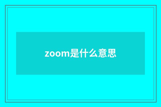 zoom是什么意思