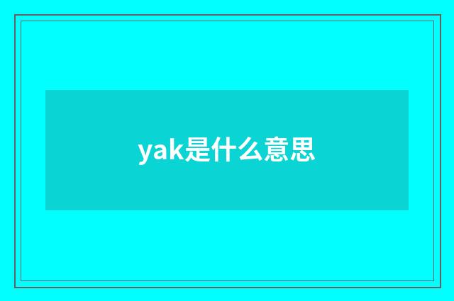 yak是什么意思