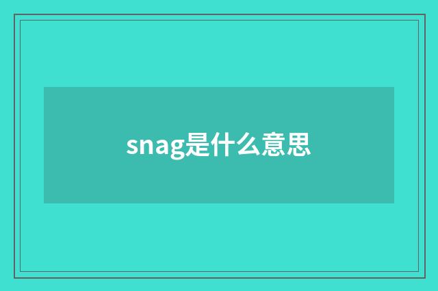 snag是什么意思