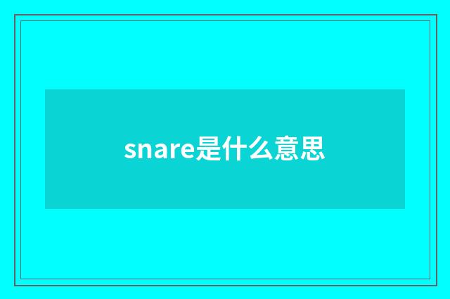 snare是什么意思