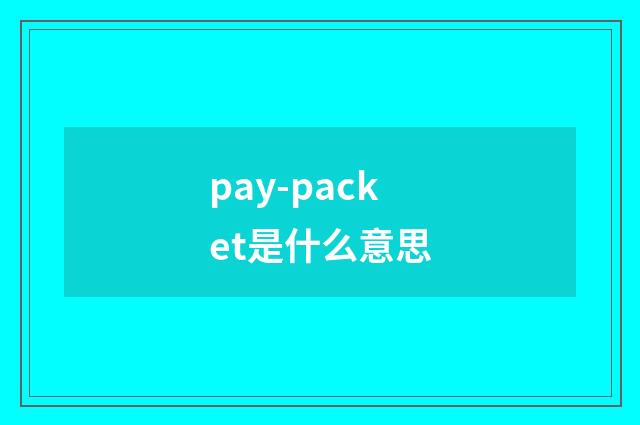 pay-packet是什么意思