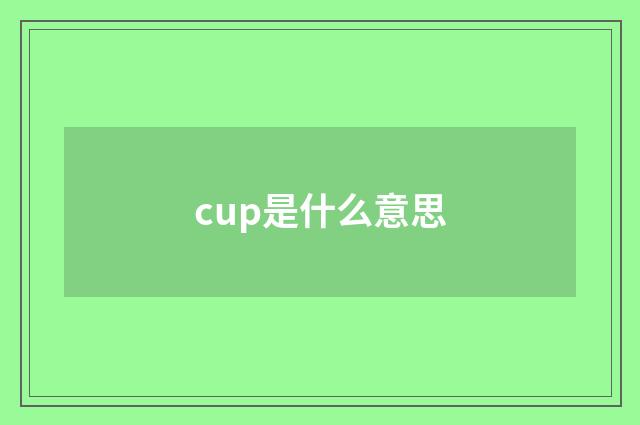 cup是什么意思