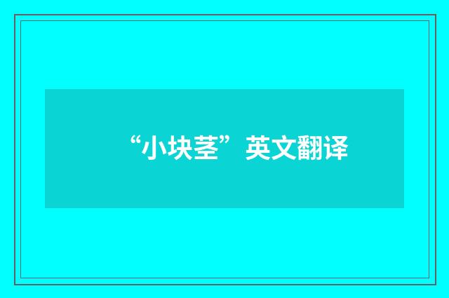 “小块茎”英文翻译