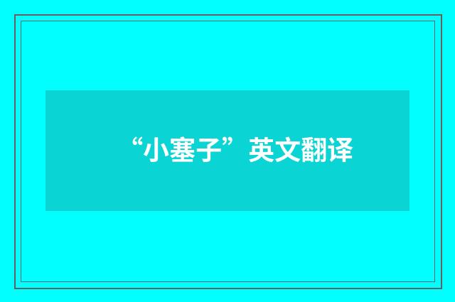 “小塞子”英文翻译