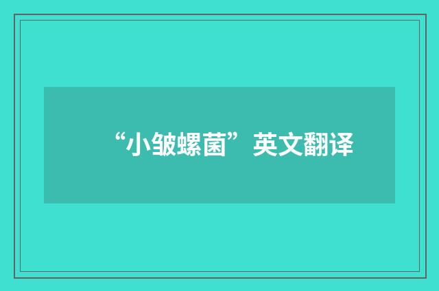 “小皱螺菌”英文翻译