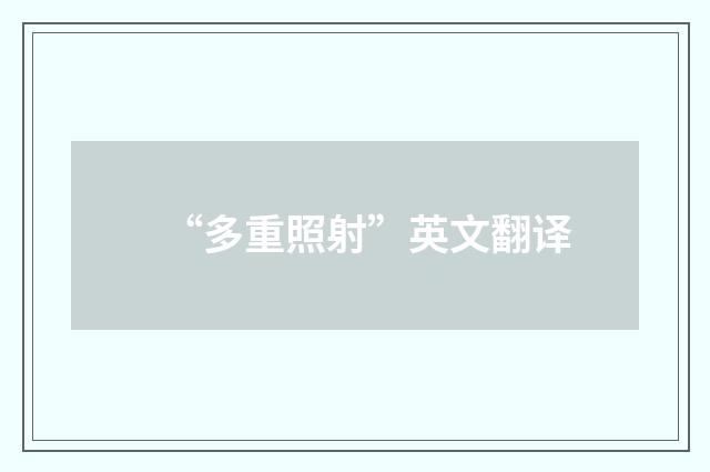 “多重照射”英文翻译