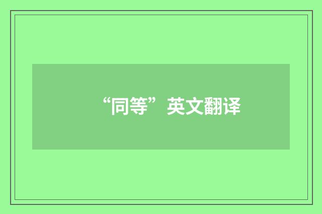 “同等”英文翻译