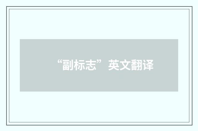 “副标志”英文翻译