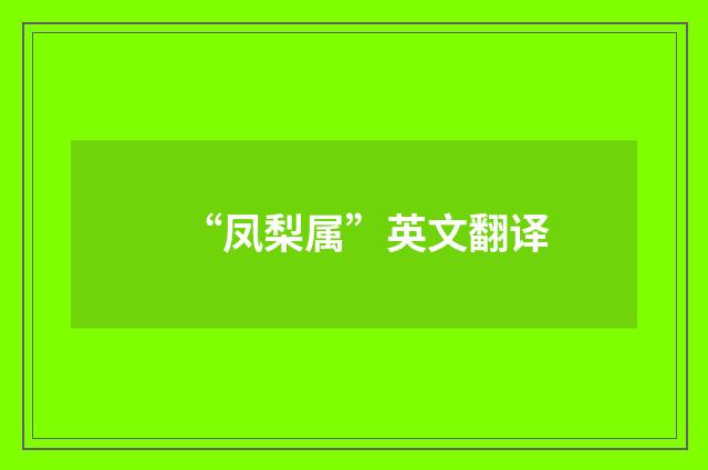 “凤梨属”英文翻译