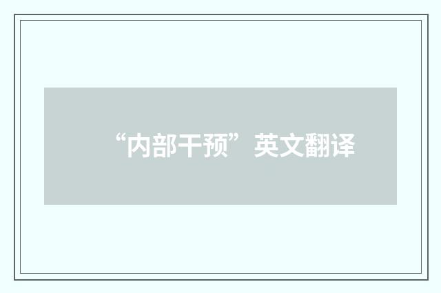“内部干预”英文翻译