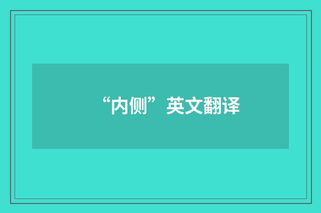“内侧”英文翻译