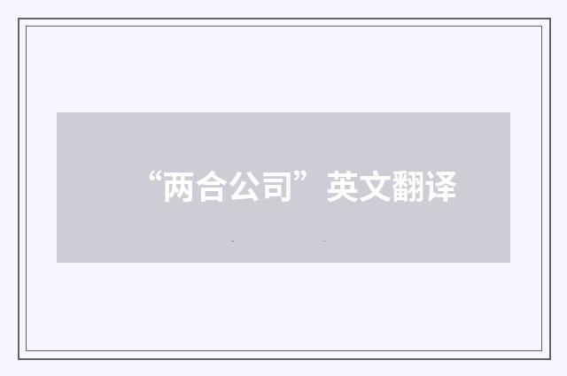 “两合公司”英文翻译