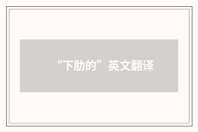 “下肋的”英文翻译