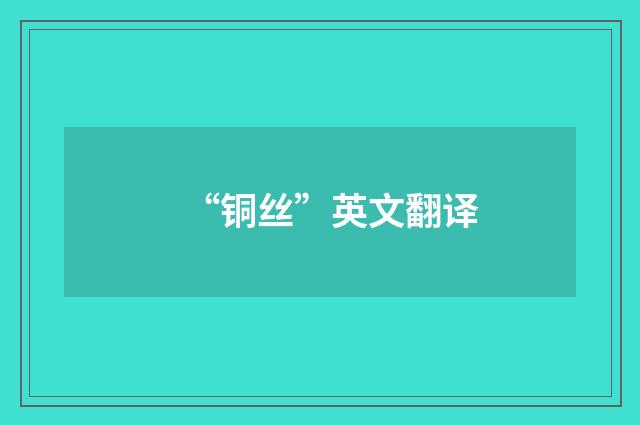 “铜丝”英文翻译