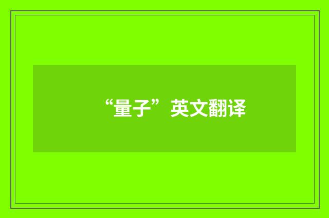 “量子”英文翻译