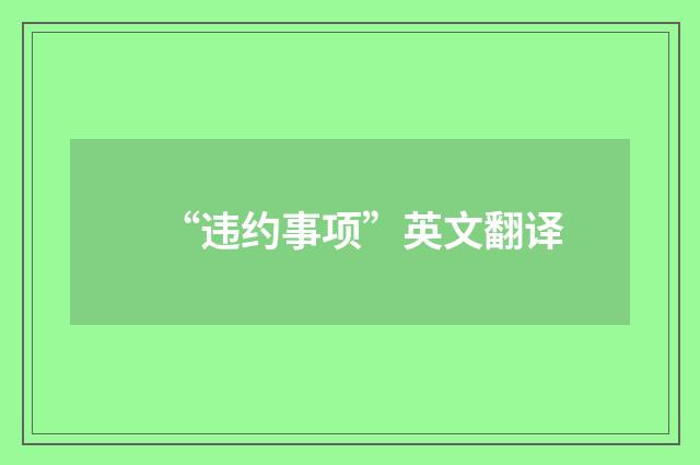 “违约事项”英文翻译