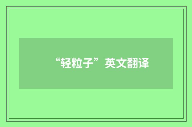 “轻粒子”英文翻译