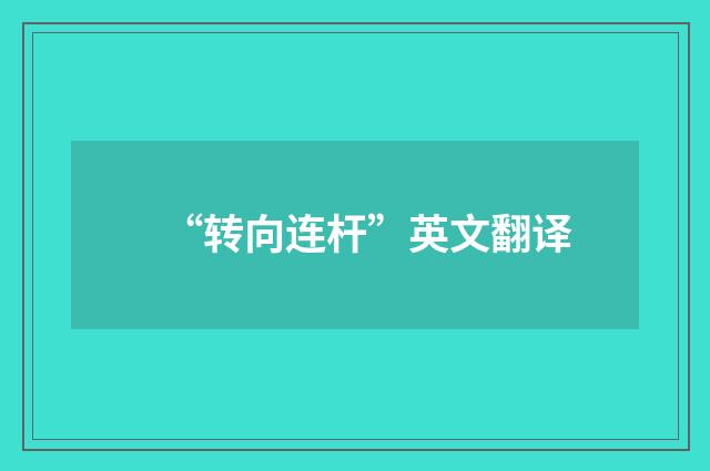 “转向连杆”英文翻译