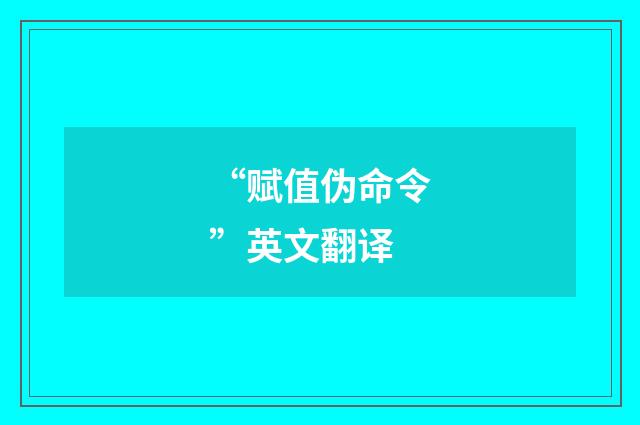 “赋值伪命令”英文翻译