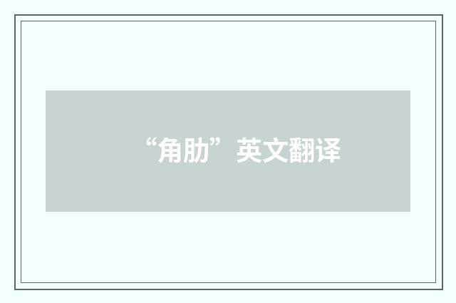 “角肋”英文翻译