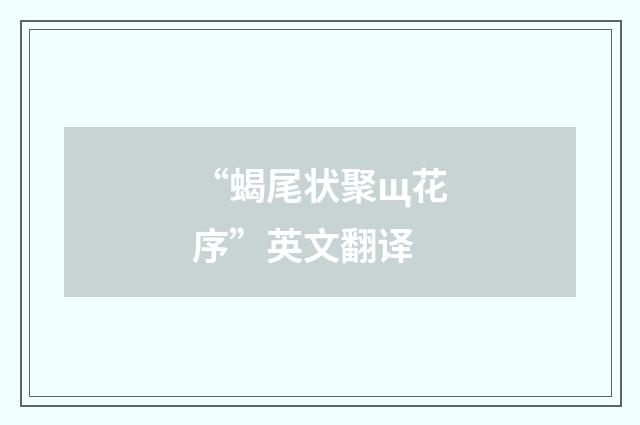 “蝎尾状聚щ花序”英文翻译