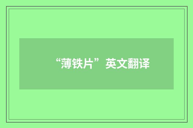 “薄铁片”英文翻译