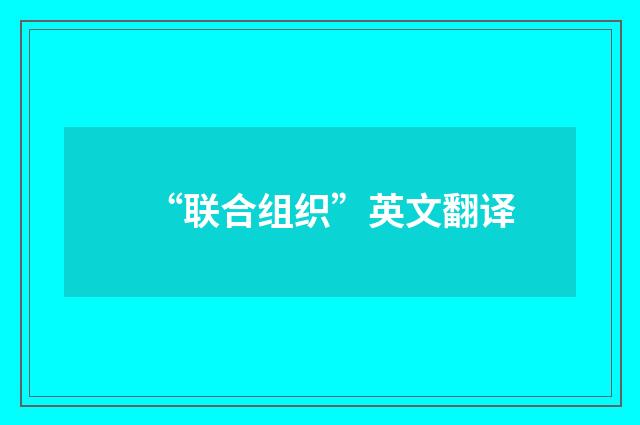 “联合组织”英文翻译