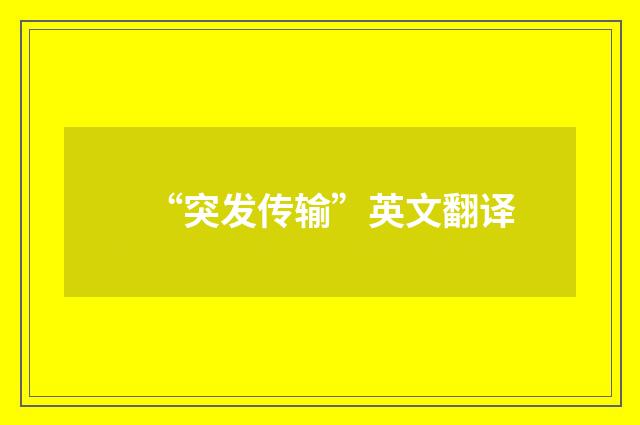 “突发传输”英文翻译