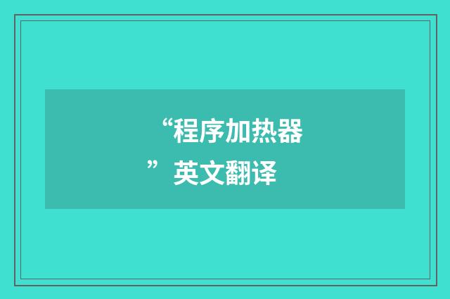 “程序加热器”英文翻译