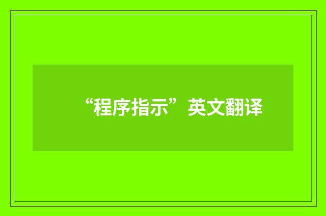 “程序指示”英文翻译