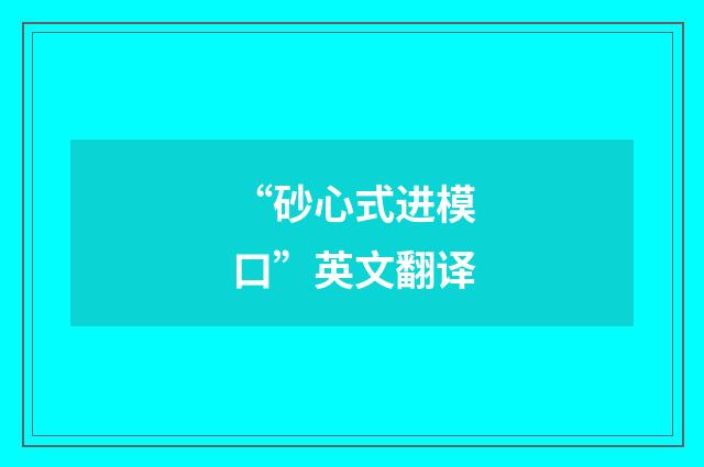 “砂心式进模口”英文翻译