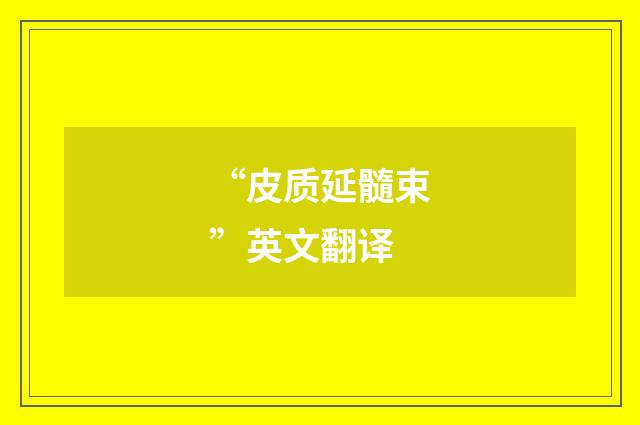 “皮质延髓束”英文翻译