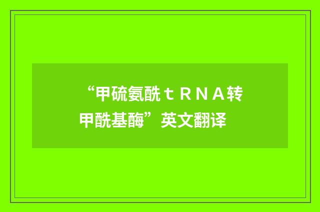 “甲硫氨酰tRNA转甲酰基酶”英文翻译
