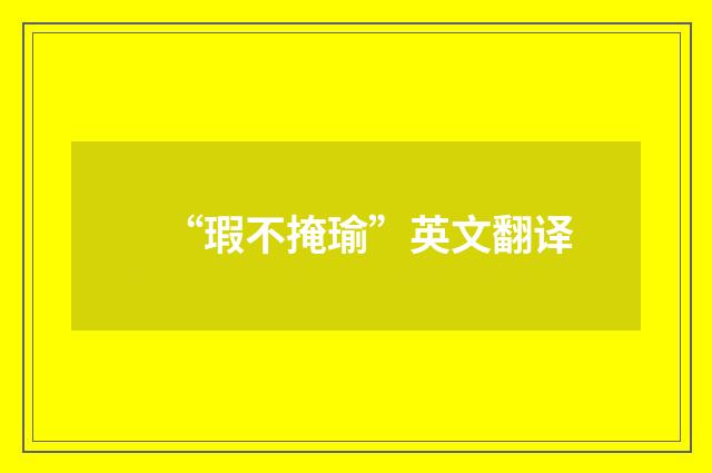 “瑕不掩瑜”英文翻译