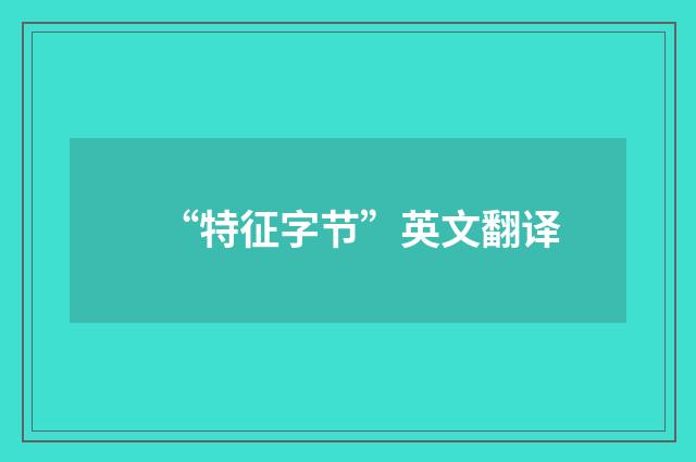 “特征字节”英文翻译