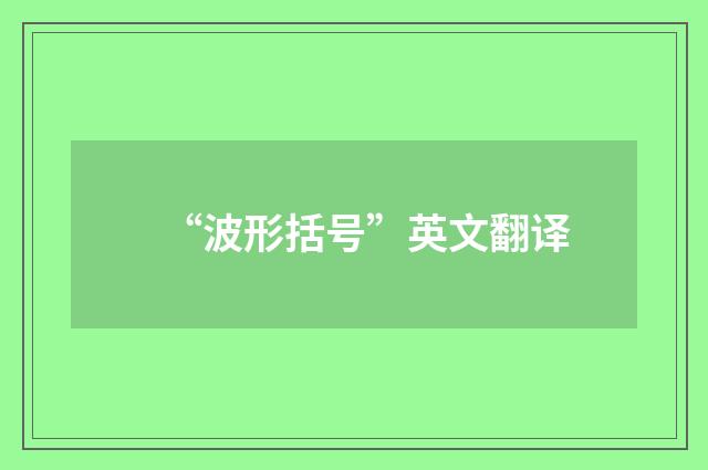 “波形括号”英文翻译