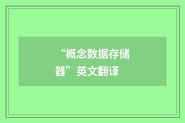“概念数据存储器”英文翻译