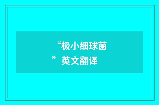 “极小细球菌”英文翻译