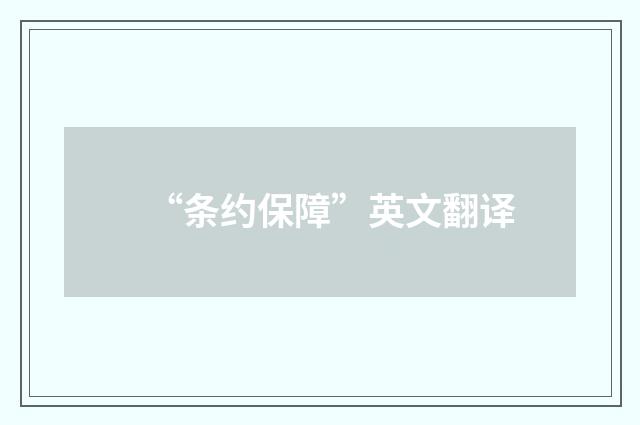 “条约保障”英文翻译