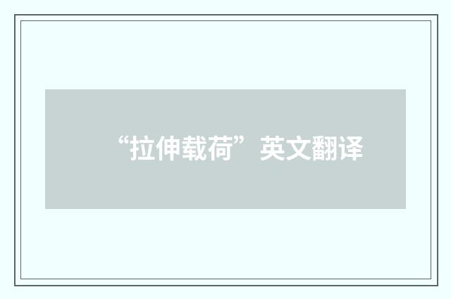“拉伸载荷”英文翻译