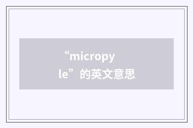 “micropyle”的英文意思