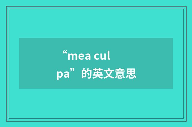 “mea culpa”的英文意思
