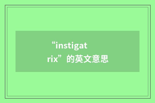 “instigatrix”的英文意思