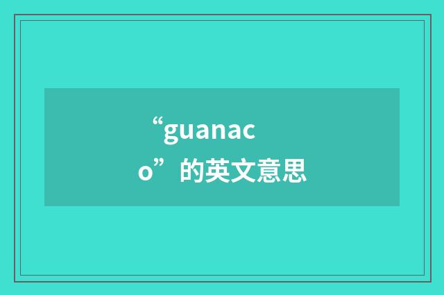 “guanaco”的英文意思