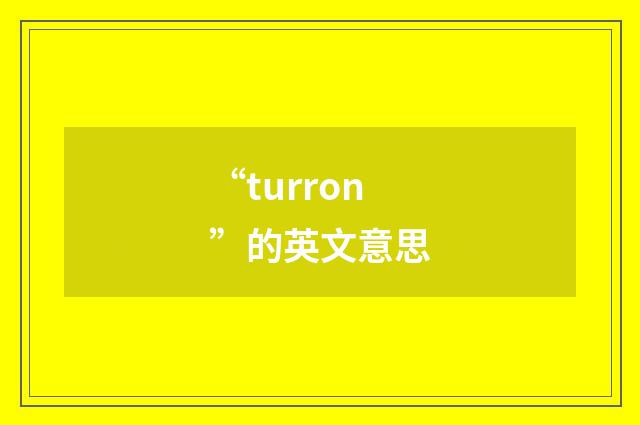 “turron”的英文意思