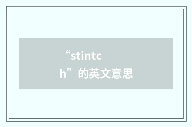 “stintch”的英文意思