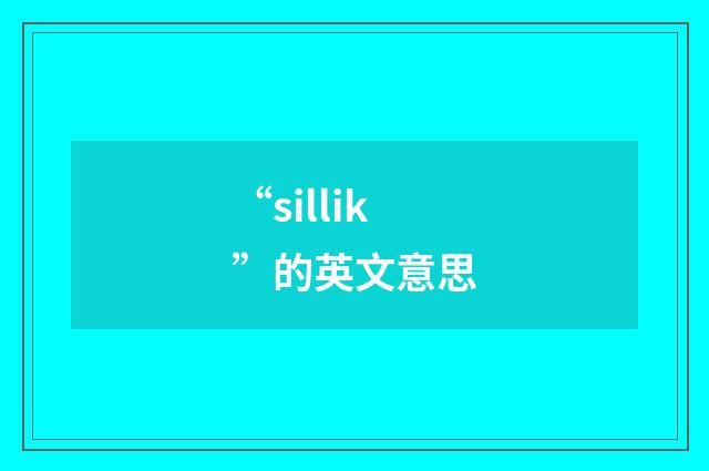 “sillik”的英文意思