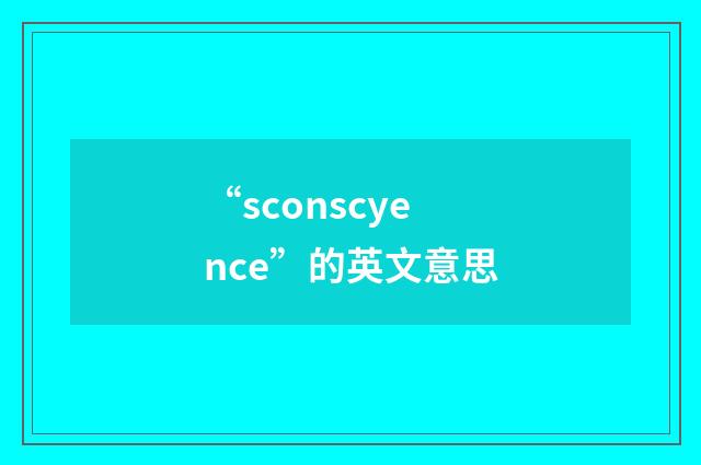 “sconscyence”的英文意思