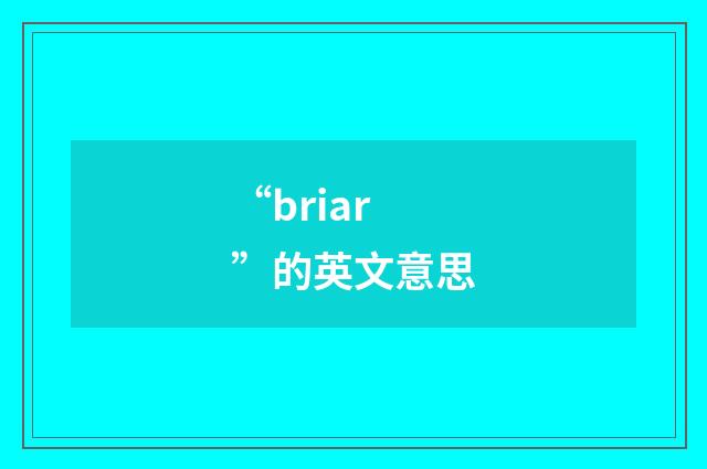 “briar”的英文意思