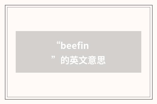 “beefin”的英文意思